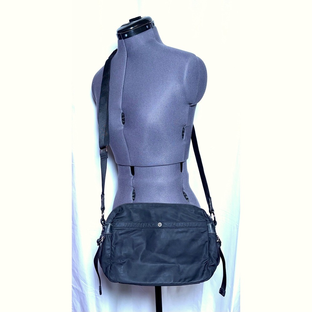 Agnes b. Voyage Gorpcore Black Nylon Crossbody Bag‎